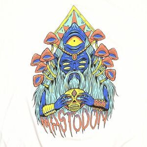Mastodon Mushroom Wizard Glow T-shirt Size Extra Large XL‎ White Sold Out 2021